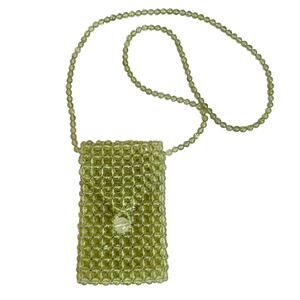 Vintage Y2K crossbody purse phone purse green beads beaded xtina spice girls bag